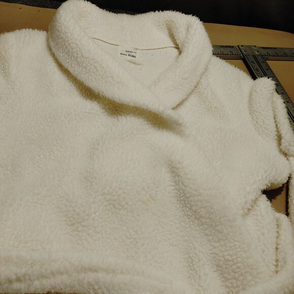 JC Penneys White Long Robe Vintage Meduim Pockets Fleece Housecoat Cozy - Picture 7 of 12